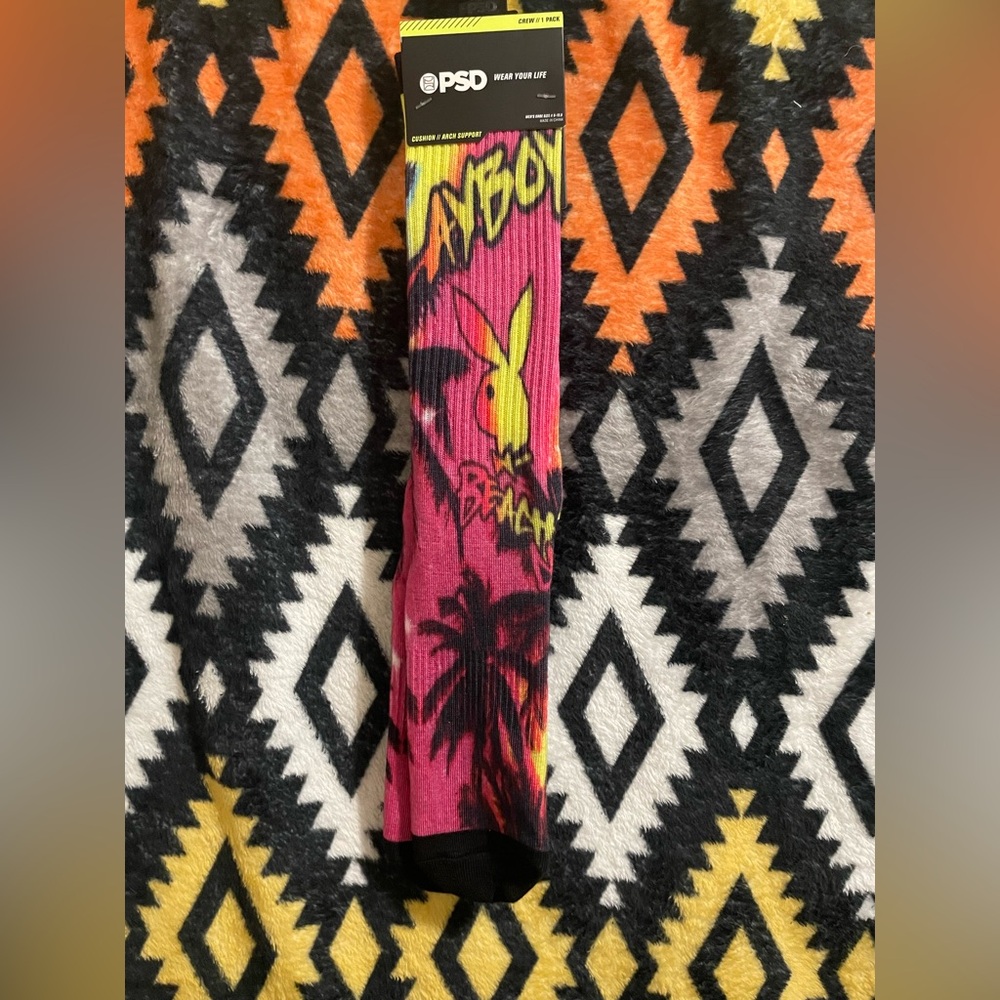PSD Playboy Pink Graphic Crew Socks PLAYBOY - BEACH CLUB